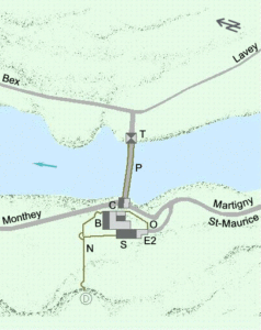 Détournement la route de Monthey vers 1620 - 1630